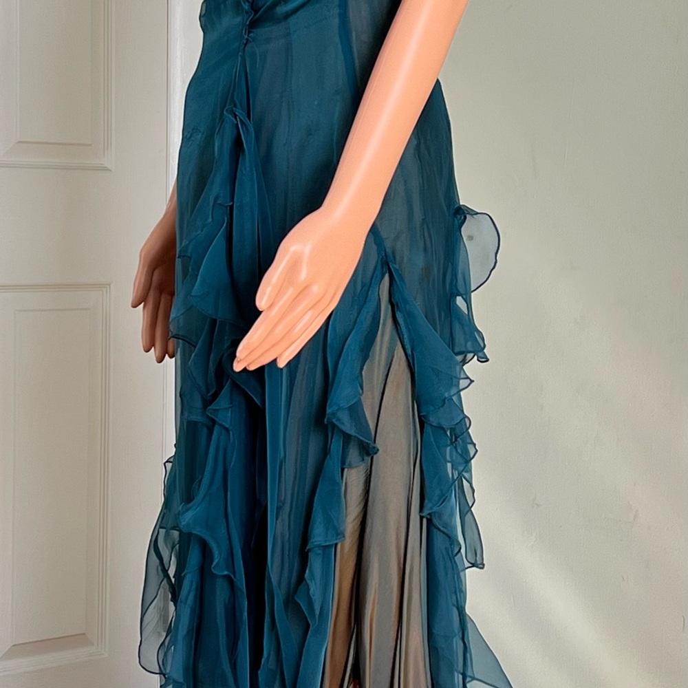 Cami ruffle maxi dress with asymmetrical hem, sleeveless, France